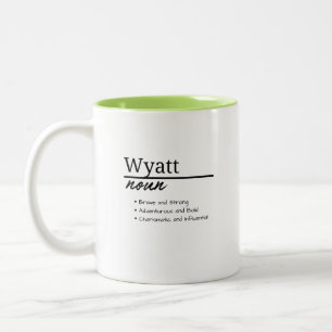 Wyatt, Personalisierte Bezeichnung für Junge Zweifarbige Tasse