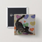 Wyatts Valentinstag - Cat Conversation Hearts Button (Vorne & Hinten)
