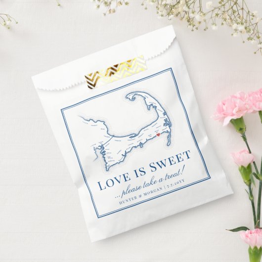 Wychmere Beach Club Cape Cod Map Wedding Geschenktütchen (Versiegelt)