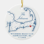Wychmere Beach Club Hochzeit Foto Weihnachten Keramik Ornament (Vorne)