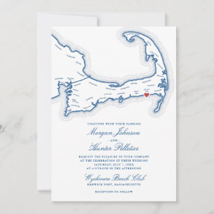 Wychmere Beach Club Hochzeitseinladung   Cape Cod  Einladung