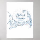 Wychmere Hochzeitskappe Cod Karte Gästebuch Poster (Vorne)