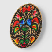 Wycinanki Clock Poland / Multicolor Große Wanduhr (Winkel)