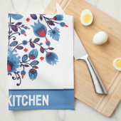 Wycinanki Lowicz Overture in Blue und Red Geschirrtuch (Viertel Falte)