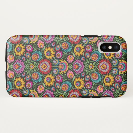 Wycinanki Völker mit Blumen Case-Mate iPhone Hülle (Rückseite (Horizontal))