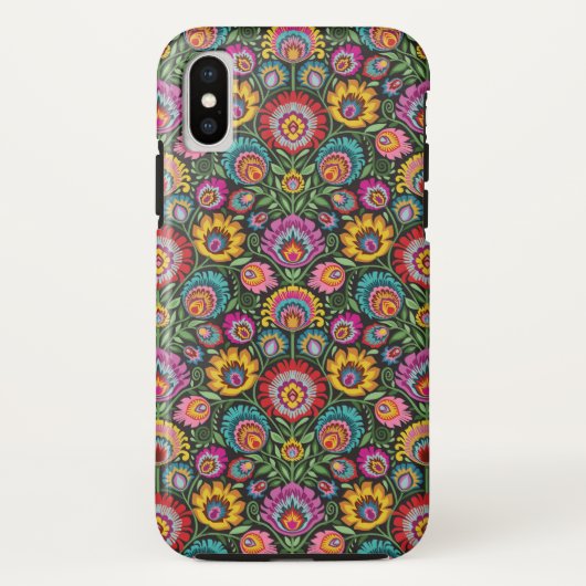 Wycinanki Völker mit Blumen Case-Mate iPhone Hülle (Rückseite)