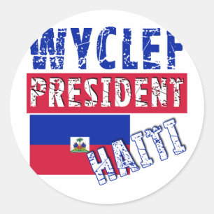 WYCLEF-Präsident Haitis Tshirts, Tasse, Buttons Runder Aufkleber