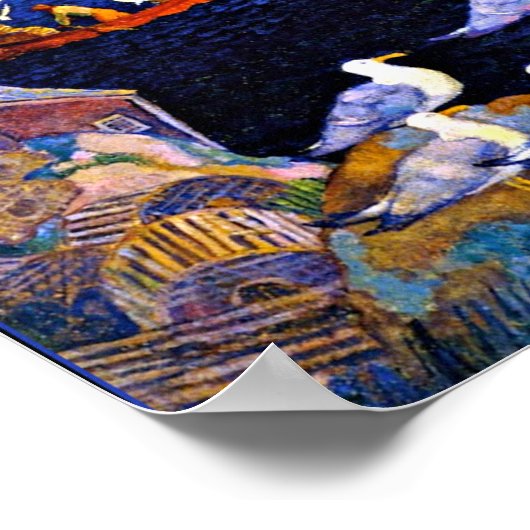 Wyeth - Der Hafen bei Heringsausschnitt Poster (Ecke)