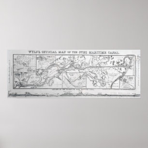 Wylds Offizielle Karte des Suez-Seekanals Poster