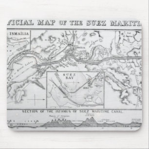 Wylds offizielle Karte des Suezseekanals Mousepad