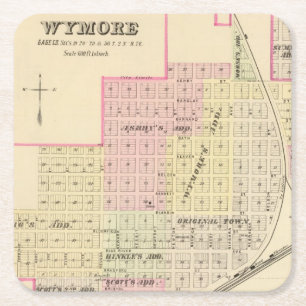 Wymore und Filley, Nebraska Rechteckiger Pappuntersetzer