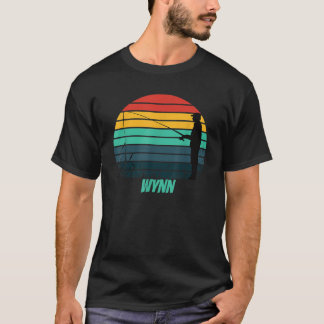 Wynn Fishing Vintag Retro Sunset Name for Men T-Shirt