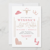 WYNONA Blush Pink Letzte Rodeo Cowgirl Bachelorett Einladung (Vorderseite)