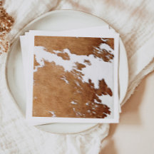 WYNONA Brown Cow Print Country Western Ranch Thema