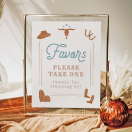 WYNONA Burnt Orange Blue Cowboy Gefälligkeitssigna Poster