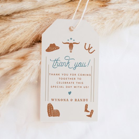 WYNONA Burnt Orange Boho Rodeo Cowboy Theme Gesche Geschenkanhänger