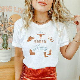 WYNONA Orange & Aquamarin Cowgirl Rodeo Mama T-Shirt