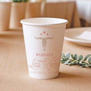 WYNONA Pink Cowgirl Last Rodeo Bachelorette Pappbecher