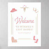 WYNONA Pink Cowgirl Last Rodeo Bachelorette Poster (Vorne)
