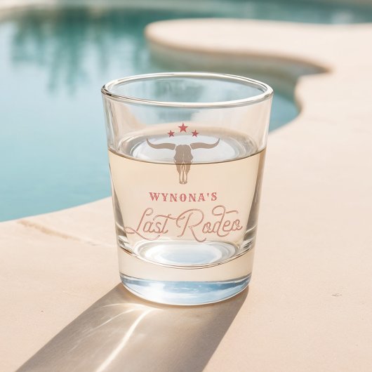 WYNONA Pink Cowgirl Last Rodeo Bachelorette Schnapsglas