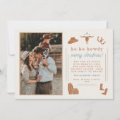 WYNONA Terracotta Western Cowboy Weihnachtskarte Einladung (Vorderseite)