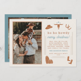 WYNONA Terracotta Western Cowboy Weihnachtskarte Einladung