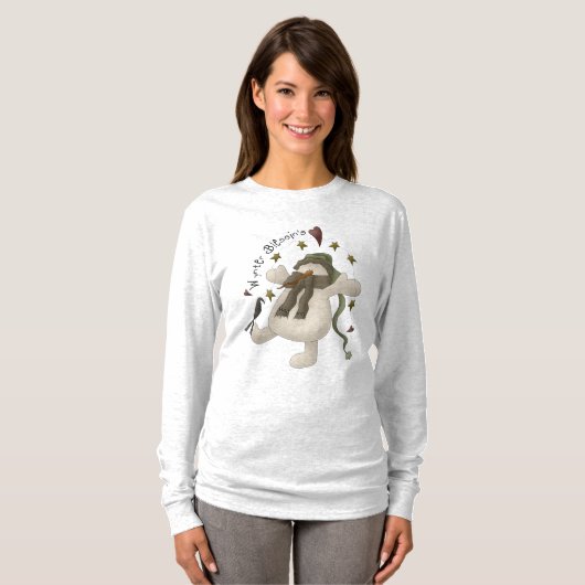Wynter Blessings Whimsical Snowman T-Shirt (Vorne ganz)