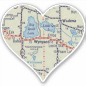 Wynyard SK Retro Map Aufkleber (Vorderseite)