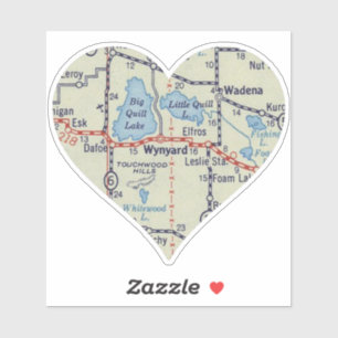 Wynyard SK Retro Map Aufkleber