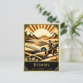 Wyoming | Art Deco Postkarte (Stehend Vorderseite)