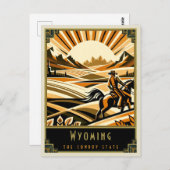 Wyoming | Art Deco Postkarte (Vorne/Hinten)
