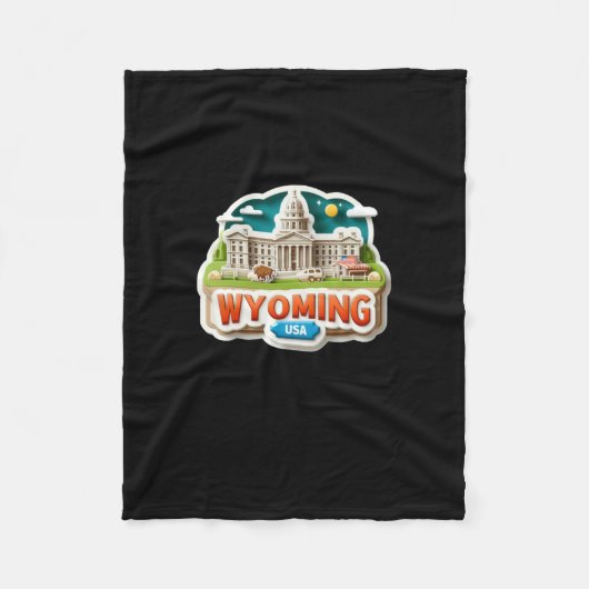 Wyoming-Aufkleber Fleecedecke (Vorderseite)