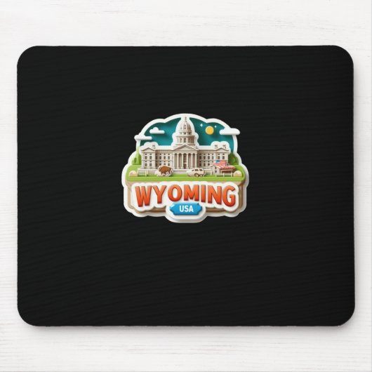 Wyoming-Aufkleber Mousepad (Vorne)
