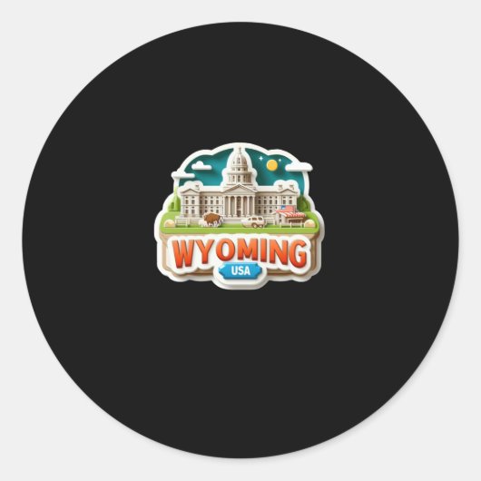 Wyoming-Aufkleber Runder Aufkleber (Vorderseite)