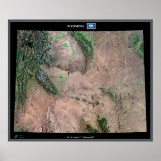 Wyoming aus dem Satellitenplakat Poster