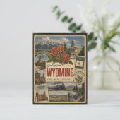 Wyoming Authentische Vintage-Postkarte Postkarte (Stehend Vorderseite)