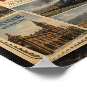 Wyoming Authentischer Vintage-Stil Poster (Ecke)