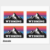 Wyoming Bergsonnenuntergang Retro-Aufkleber Rechteckiger Aufkleber (Blatt)