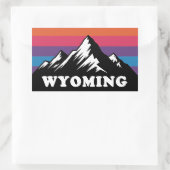 Wyoming Bergsonnenuntergang Retro-Aufkleber Rechteckiger Aufkleber (Tasche)
