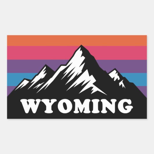 Wyoming Bergsonnenuntergang Retro-Aufkleber Rechteckiger Aufkleber (Vorderseite)