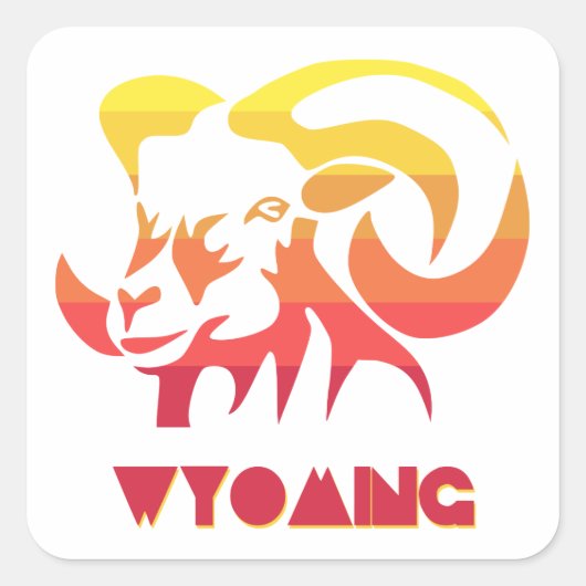 Wyoming Bighorn Sheep Quadratischer Aufkleber (Vorderseite)