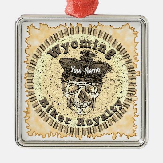 Wyoming Biker Ornament Aus Metall (Vorne)