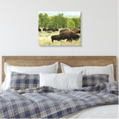 Wyoming Bison Nature Animal Fotografy Leinwanddruck (Insitu (Schlafzimmer))