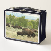 Wyoming Bison Nature Animal Fotografy Metall Brotdose (Vorderseite)