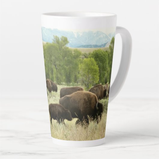 Wyoming Bison Nature Animal Fotografy Milchtasse (Rechte Ecke)