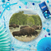 Wyoming Bison Nature Animal Fotografy Pappteller (Party)