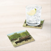 Wyoming Bison Nature Animal Fotografy Rechteckiger Pappuntersetzer (Vor Ort)