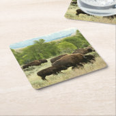 Wyoming Bison Nature Animal Fotografy Rechteckiger Pappuntersetzer (angewinkelt)