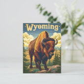 Wyoming Bison Postkarte (Stehend Vorderseite)