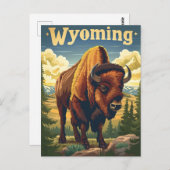 Wyoming Bison Postkarte (Vorne/Hinten)